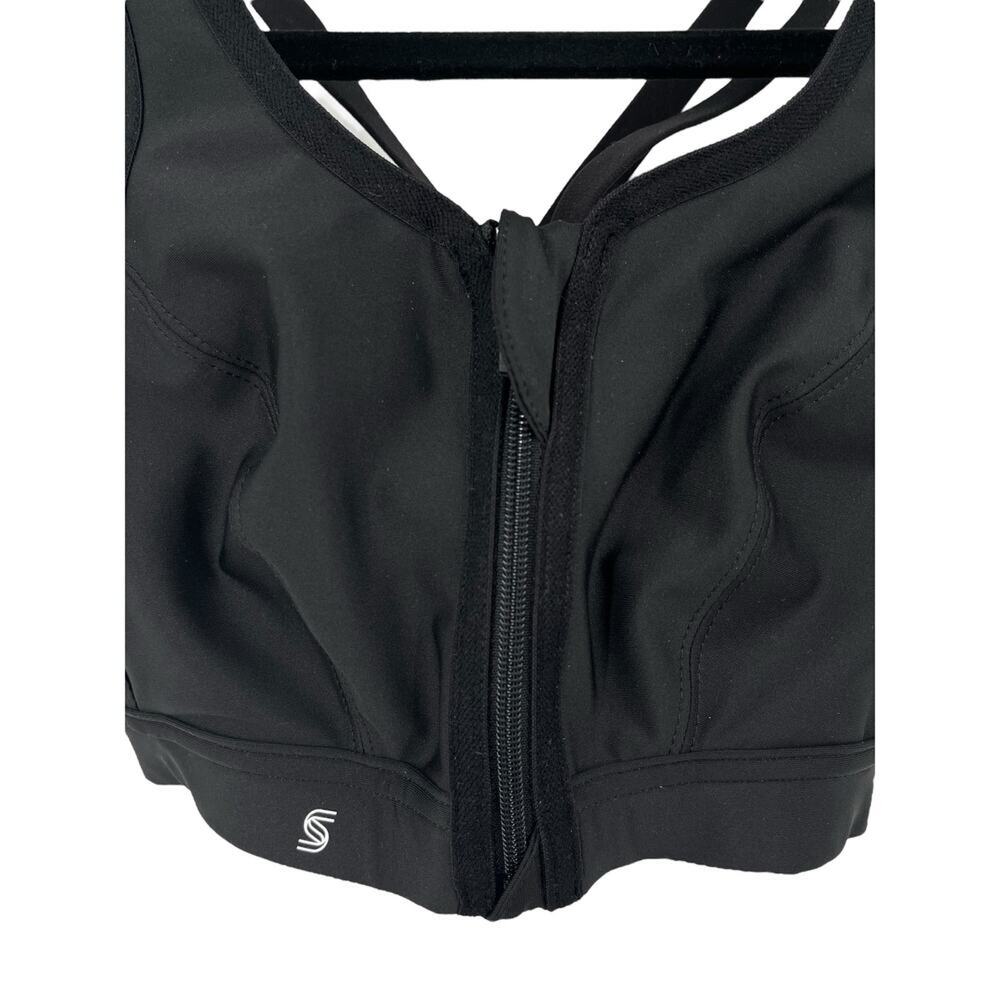 Glamorise Sport Bra 9266 Zip up front close black 34B - Picture 4 of 8